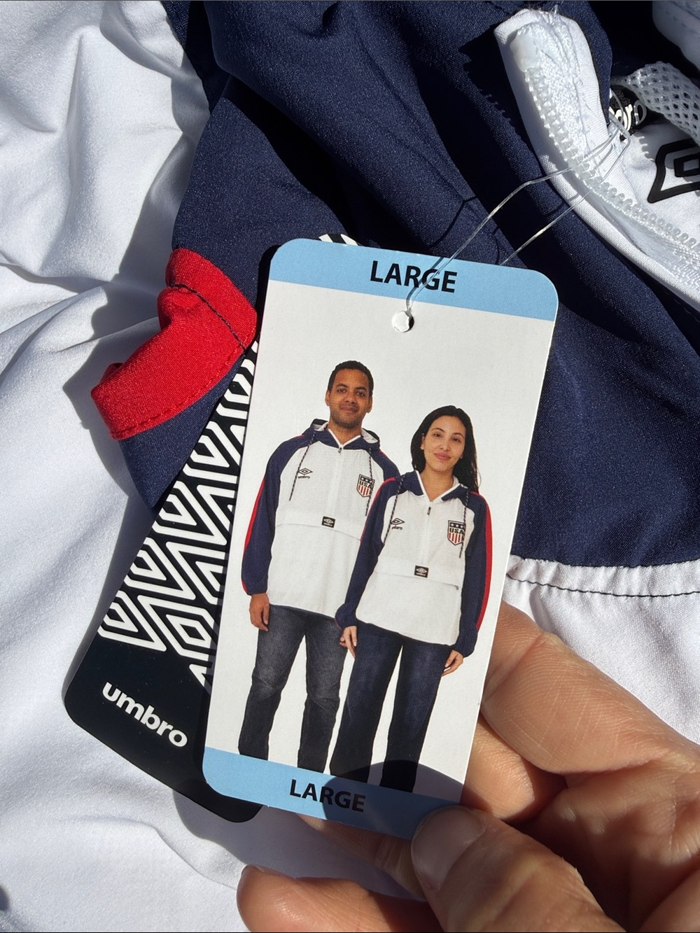 Umbro Navy, White & Red Track Jacket - Large